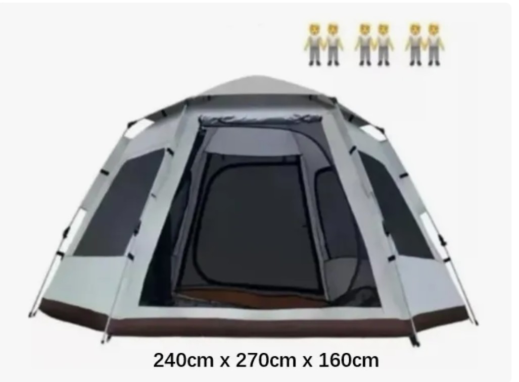 Carpa Tienda Camping 6 Personas 240x270x160cm Impermeable - Imagen 9