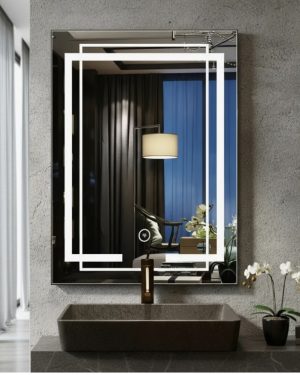 Espejo De Pared Rectangular Tres Tipos De Luces Led 80x60
