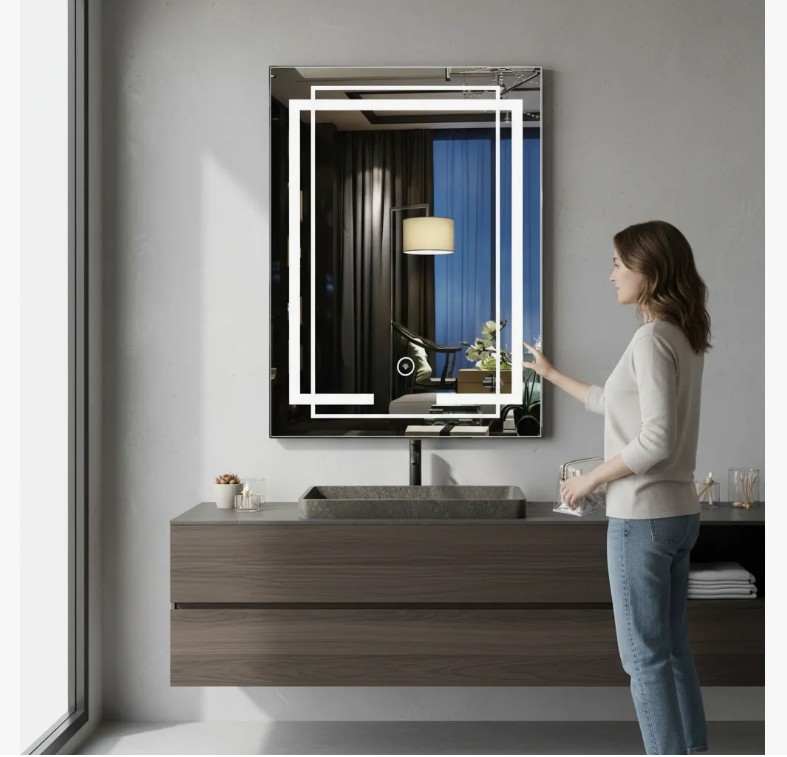 Espejo De Pared Rectangular Tres Tipos De Luces Led 50x70 - Imagen 7