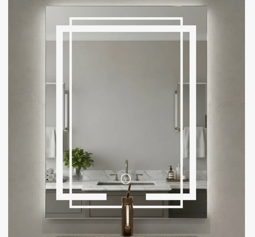 Espejo De Pared Rectangular Tres Tipos De Luces Led 80x60 - Imagen 2