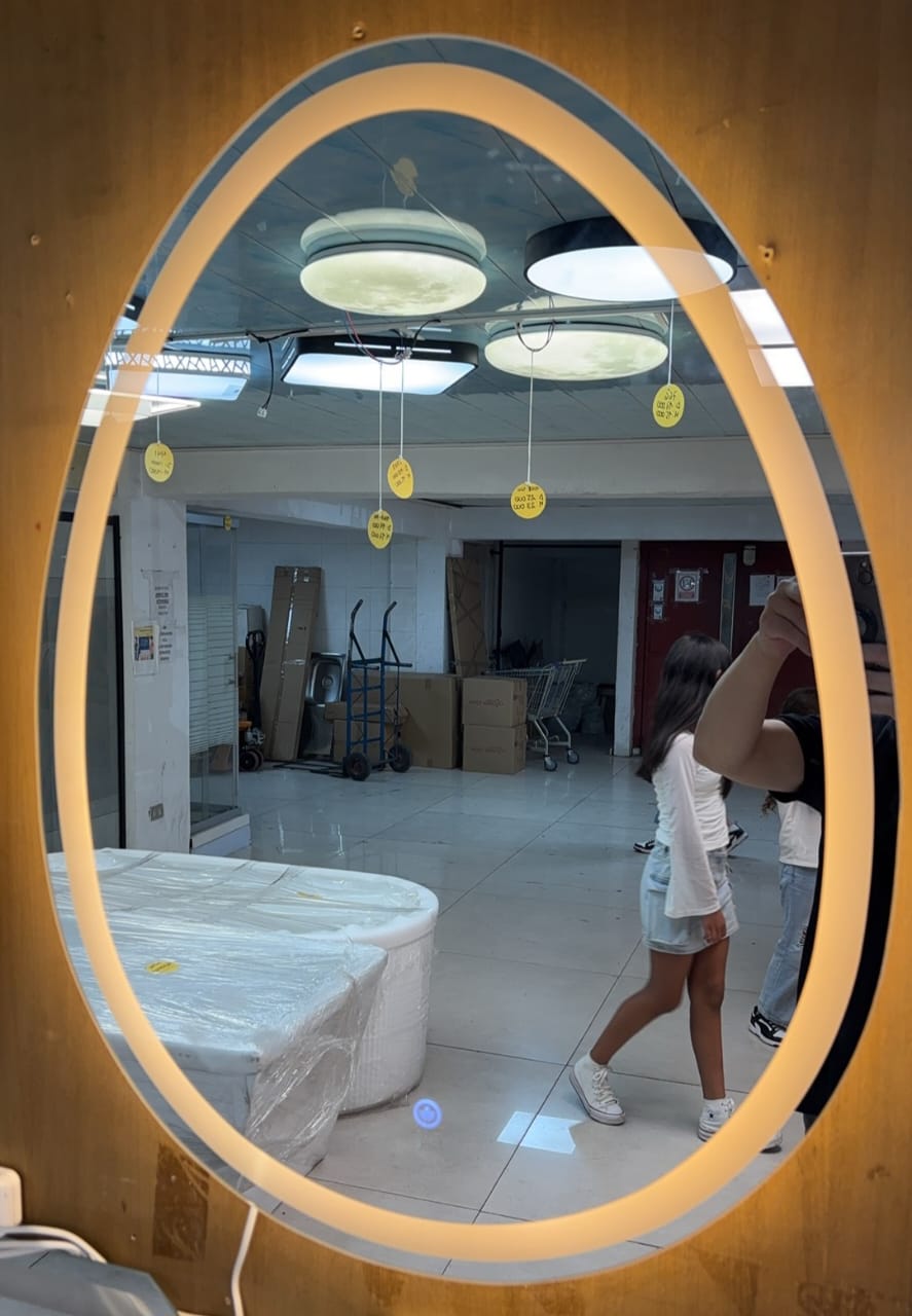 Espejo De Pared Redondo Con Luz Led Tres Colores 80x60 - Imagen 2