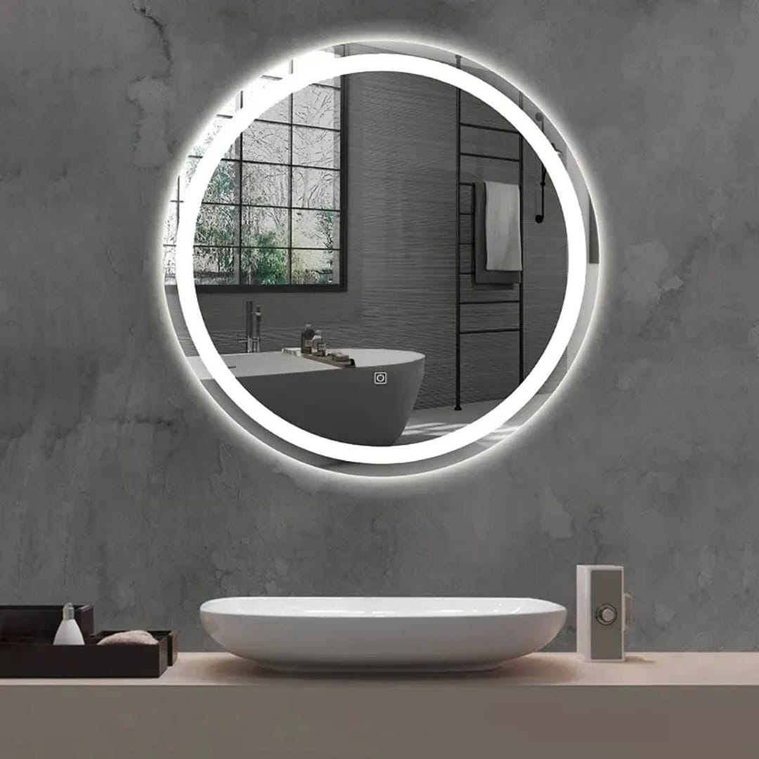 Espejo De Pared Redondo Luz Led Tres Colores 80cm Diametro - Imagen 3