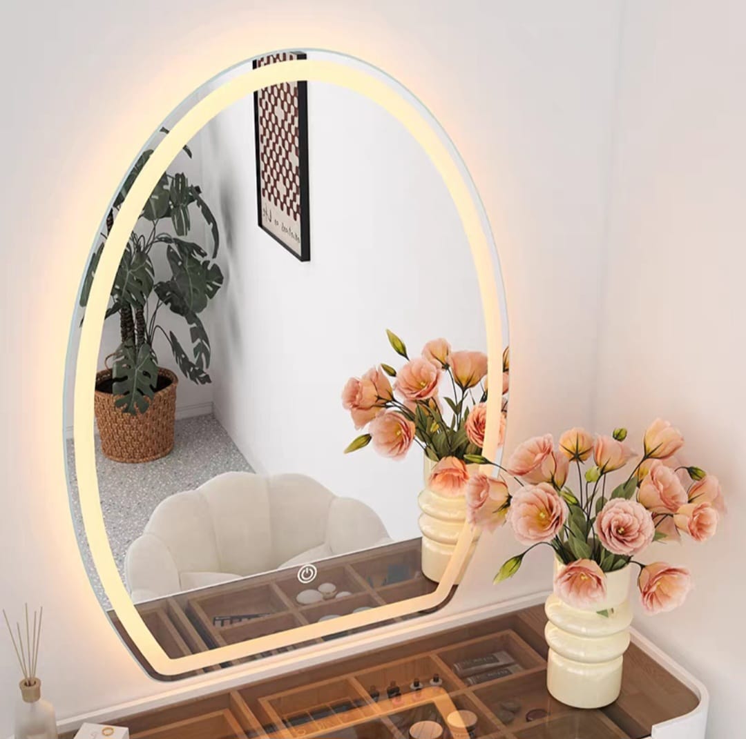 Espejo De Pared Semi-Redondo Luz Led Tres Colores 80cmx60cm - Imagen 2