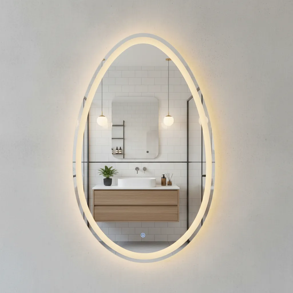 Espejo De Pared Redondo Con Luz Led Tres Colores 80x60 - Imagen 4