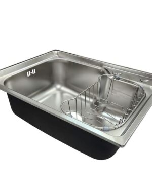Lavaplatos Acero Inoxidable 61x43 Cm Con Rejilla Lateral Plateado Mas desague