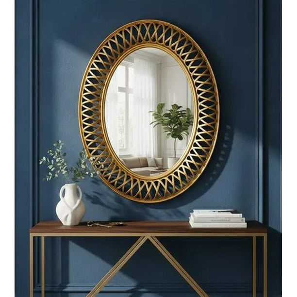 Espejo Decorativo Moderno Con Marco Dorado 76x36cm - Imagen 3