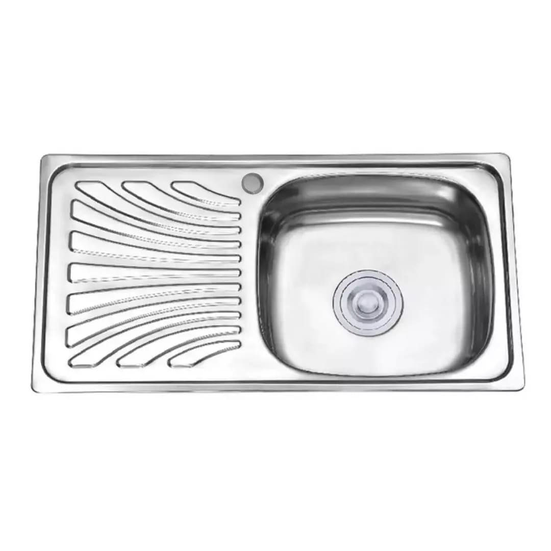 Lavaplatos 78x44 Acero Inoxidable Con Secador Empotrable Plateado