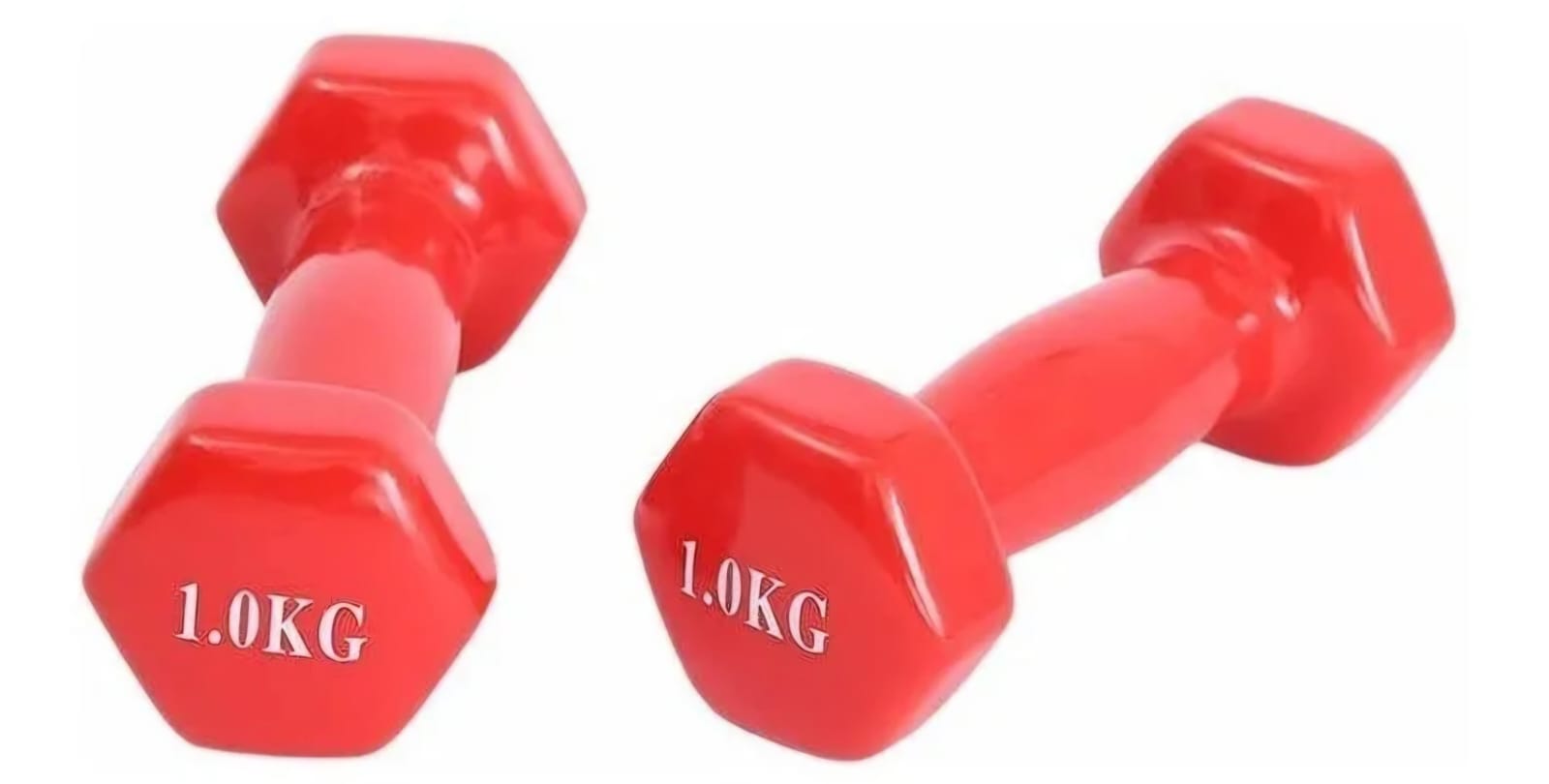 Mancuernas 1kg Pack 2 Hierro Recubierto Vinilo Gym Hogar Azul Y Rojo - Imagen 5