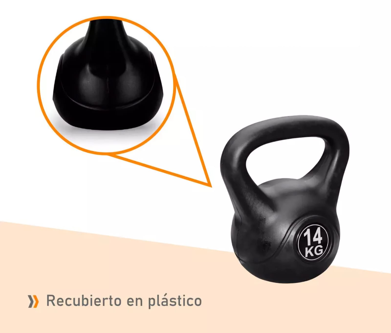 Pesa Rusa 14 Kg Con Agarre Ergonómico Entrenamiento Gym Negro - Imagen 7