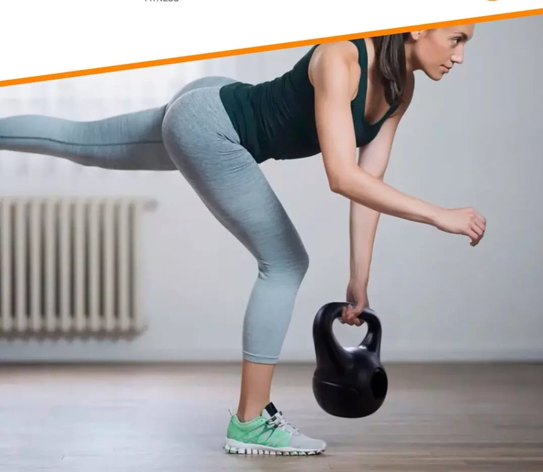 Pesa Rusa 14 Kg Con Agarre Ergonómico Entrenamiento Gym Negro - Imagen 4