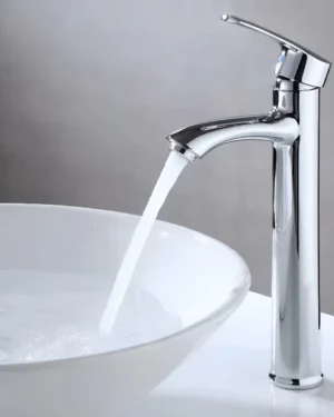 Llave Grifo Monomando De Baño Acero Inoxidable27cm Lavamanos Plateado Brillante