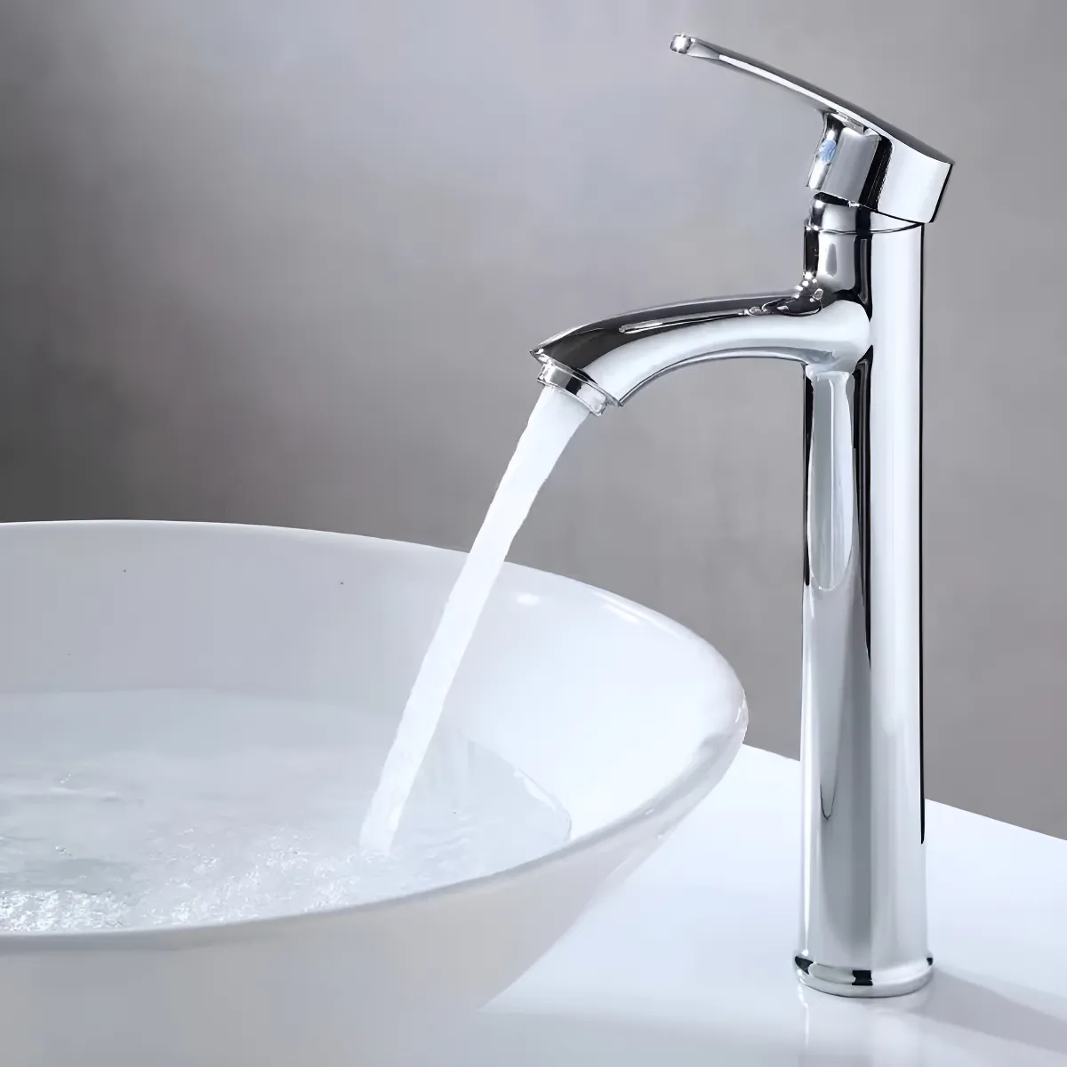 Llave Grifo Monomando De Baño Acero Inoxidable27cm Lavamanos Plateado Brillante