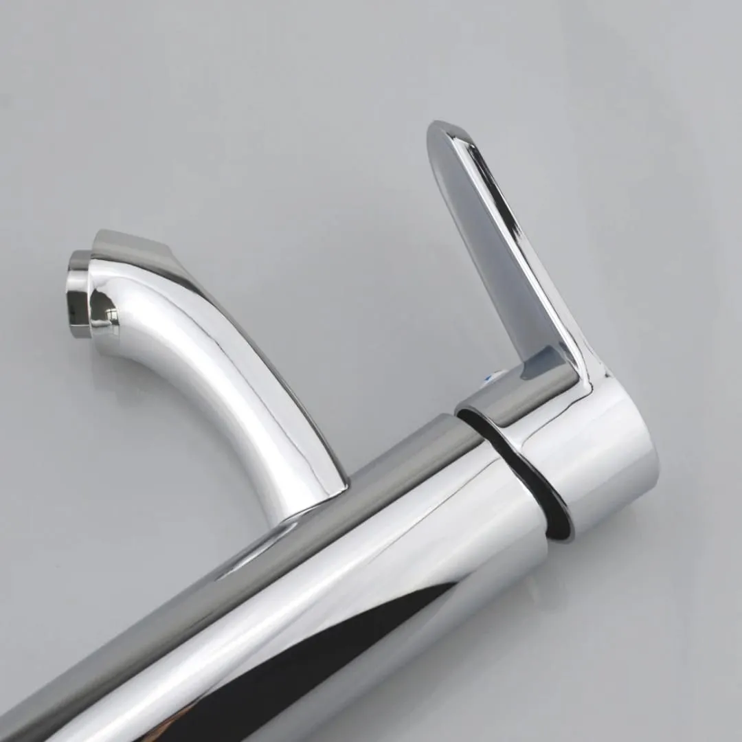 Llave Grifo Monomando De Baño Acero Inoxidable27cm Lavamanos Plateado Brillante - Imagen 7