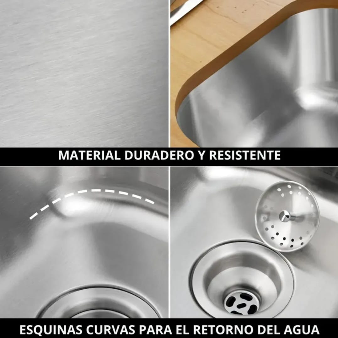 Lavaplato Empotrable 41X41X20Cm Acero Inox. Mate - Imagen 6