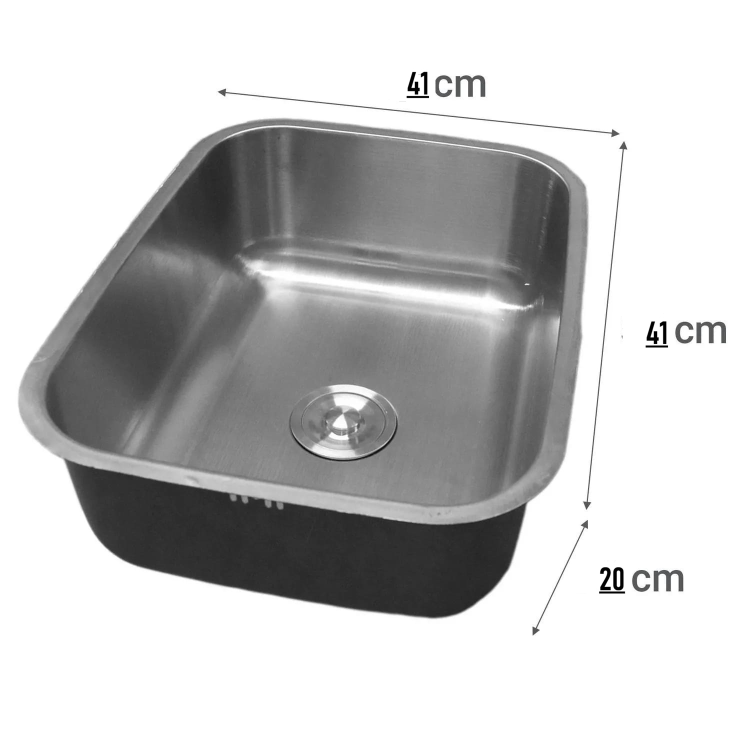 Lavaplato Empotrable 41X41X20Cm Acero Inox. Mate - Imagen 5