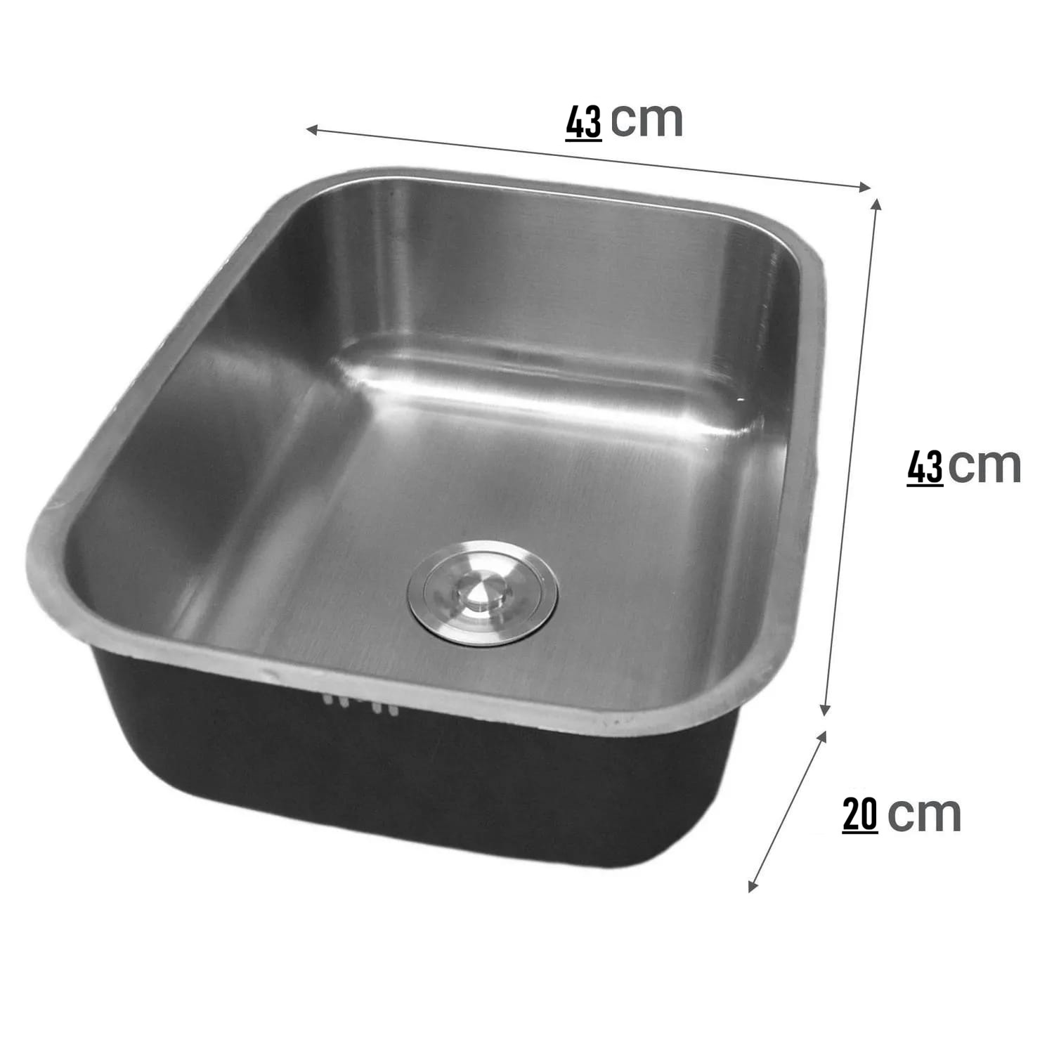 Lavaplato Empotrable 43X43X20cm Acero Inox. Mate - Imagen 4