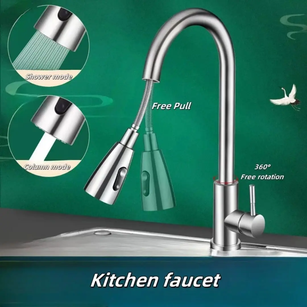 Llave Grifo Lavaplatos Cocina Monomando Extensible40cm Acero - Imagen 5
