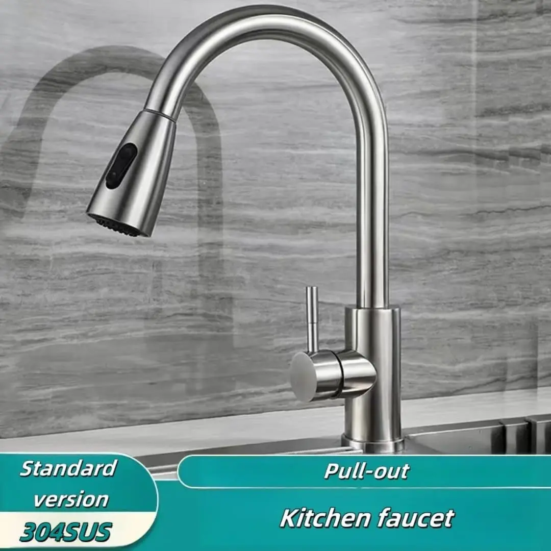 Llave Grifo Lavaplatos Cocina Monomando Extensible40cm Acero - Imagen 2