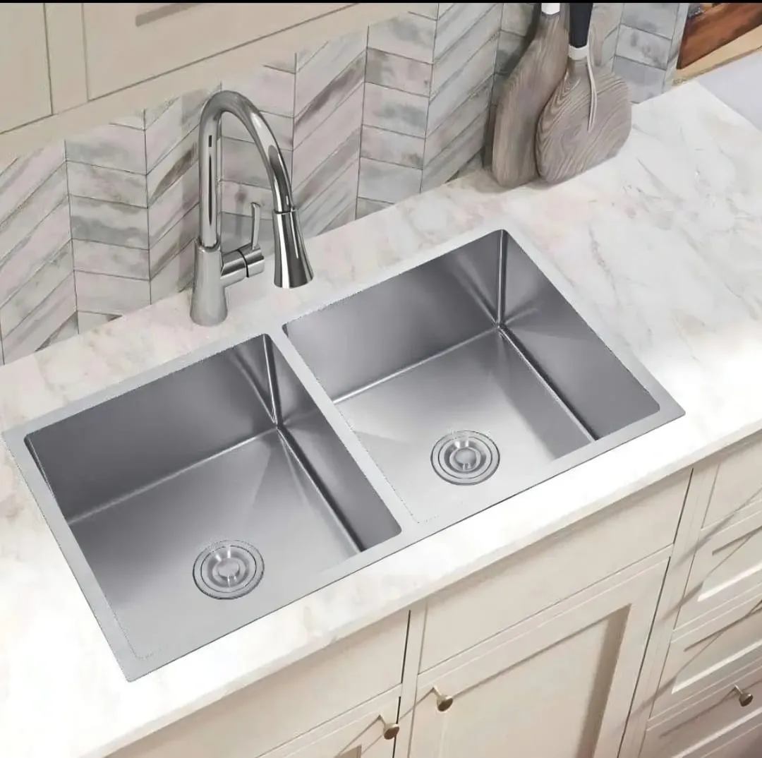 Lavaplatos Cocina 2 Tinas 78x43 Acero Inox Durable Plateado - Imagen 5