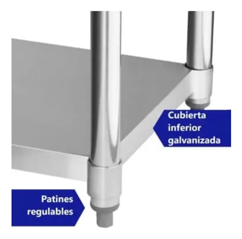 Mesón Multiusos Resistente De Acero Inox. 90x60x90cm - Imagen 5