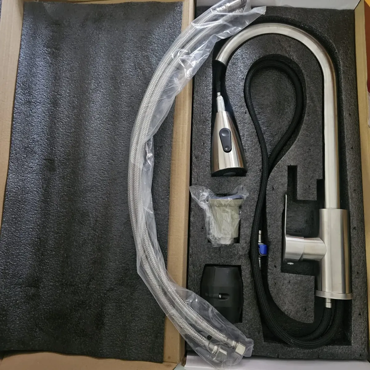 Llave Grifo Lavaplatos Cocina Monomando Extensible40cm Acero - Imagen 6