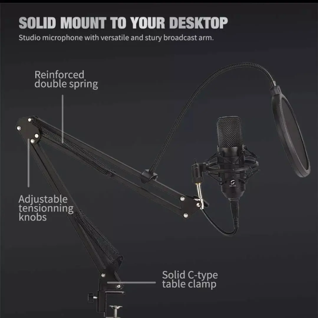 Kit Soporte 360° Para Micrófono De Grabación De Audio Profesional - Imagen 6