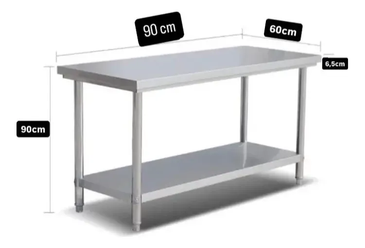 Mesón Multiusos Resistente De Acero Inox. 90x60x90cm - Imagen 4