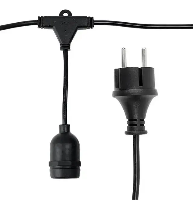 Extensión Guirnalda 20m Con 20 Socket Para Foco Led Vintage - Imagen 2