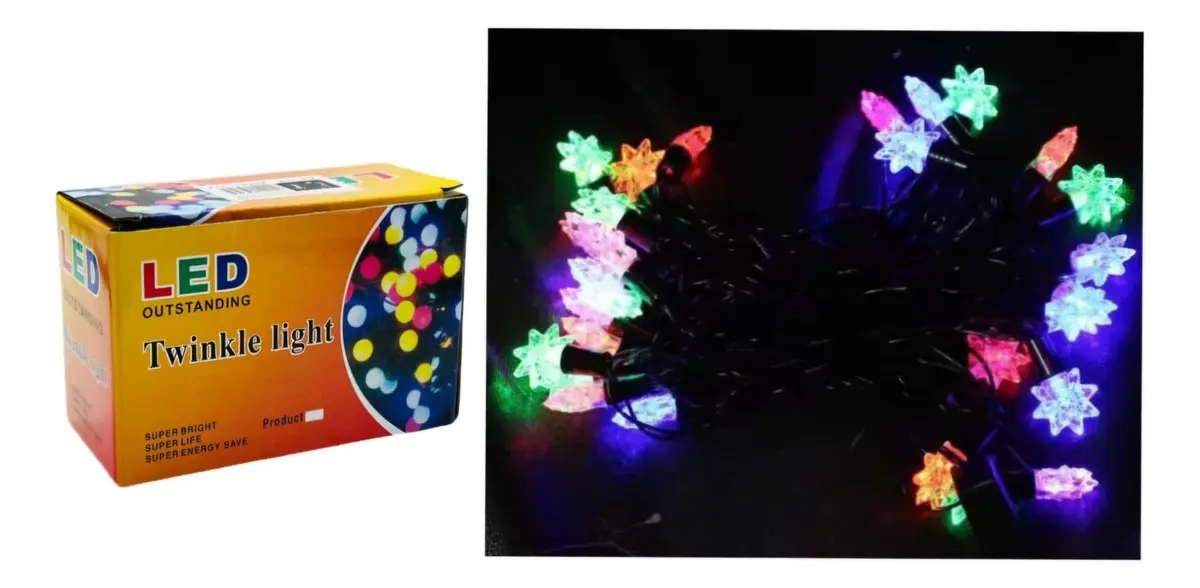 Guirnalda LED 4m Multicolor Estrellas Interior Exterior 28 Luces LED Outstanding - Imagen 2