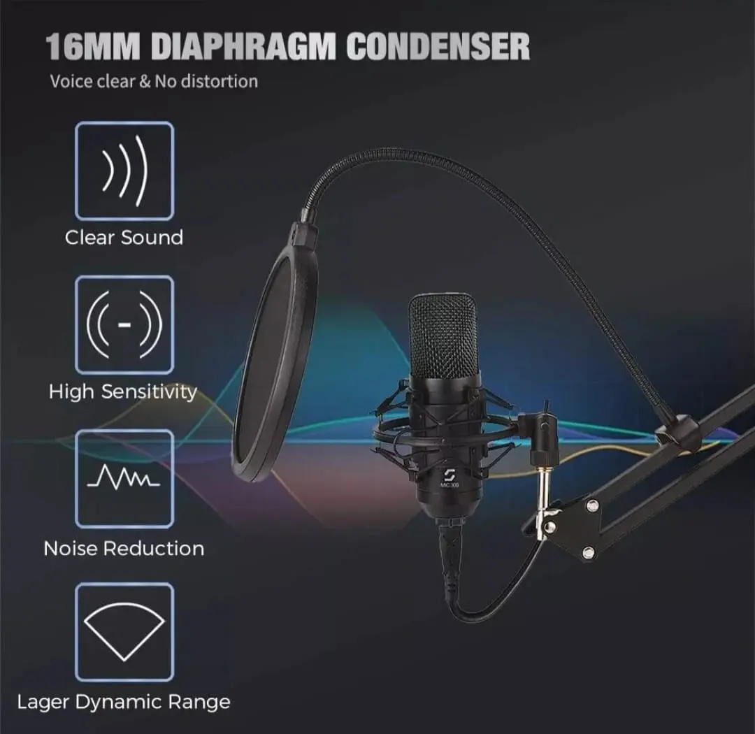 Kit Soporte 360° Para Micrófono De Grabación De Audio Profesional - Imagen 7
