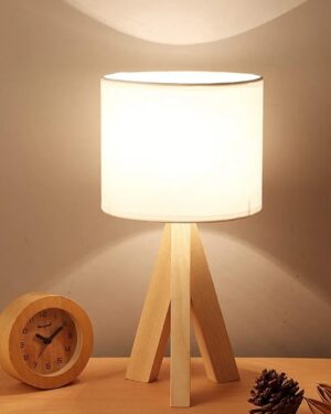 Lámpara De Noche Moderna Con Pantalla De Tela 32 Cm