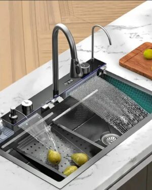 Lavaplatos Digital Multifuncional Con Cascada Acero Inox